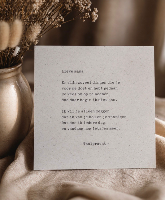 Taalpracht - Moederdag kaartje - Lieve Mama